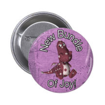 Nouveau paquet de joie ! Pourpre arrière, dinosaur Badges
