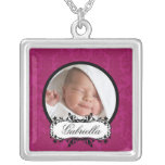 Nouveau pendentif de damassé de rose de noir de ph