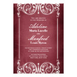 Nouveau victorien : Bourgogne et mariage blanc Invitations Personnalisées