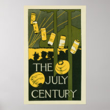 Nouveau vintage d'art le siècle de juillet affiche