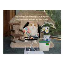 Nouveaux adresse de chat drôle personnalisable/inv cartes postales
