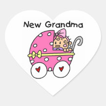 Nouveaux cadeaux de grand-maman de bébé autocollants en cœur