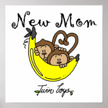 Nouveaux cadeaux de maman de garçons jumeaux posters