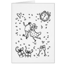 Nouvel an : carte � colorier -