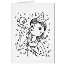 Nouvel an : carte � colorier -