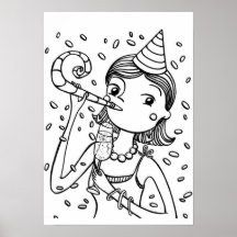 Nouvel an : dessin � colorier - posters