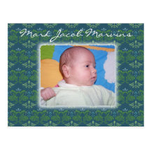 Nouvel arrière - plan de damassé de bébé cartes postales