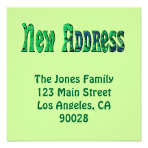 Nouvelle adresse cartons d'invitation