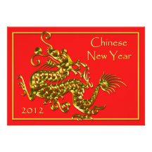 Nouvelle année chinoise 2012 ans du dragon invitations personnalisables