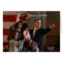 Nouvelle année du Président Obama First Family Kee Cartes De Vœux