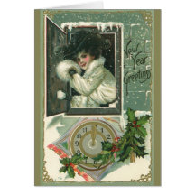 Nouvelle année vintage cartes