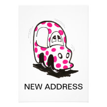 Nouvelle carte d'adresse de voiture tachetée rose bristol personnalisé