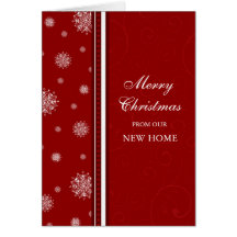 Nouvelle carte de Noël d'adresse de neige blanche 