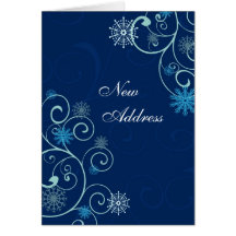 Nouvelle carte de Noël d'adresse de neige bleue