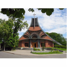 Nouvelle église moderne dans Chuchelna dans le Rep Photo Sculpture