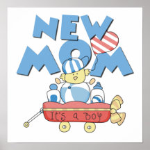 Nouvelle maman c'est des cadeaux d'un garçon affiches