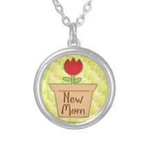 Nouvelle maman, fleur rouge mignonne de tulipe pendentifs