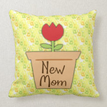 Nouvelle maman, fleur rouge mignonne de tulipe coussin