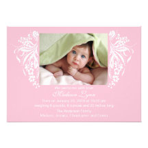 Nouvelle naissance Annoucement de bébé de Flourish Cartons D'invitation