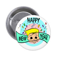 Nouvelles années d'amusement badges avec agrafe