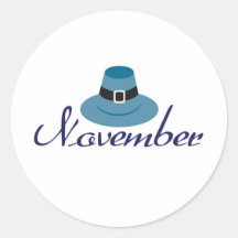 Novembre Autocollant Rond