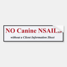 NSAID canin BumperSticker (rouge) Autocollants Pour Voiture