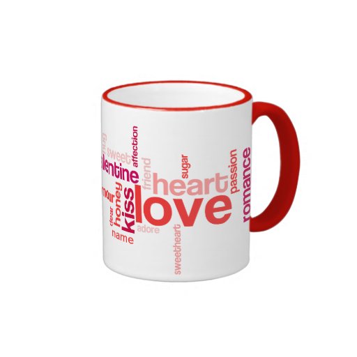 Nuage d'étiquette d'amour avec la tasse nommée fai