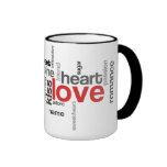 Nuage d'étiquette d'amour avec la tasse nommée fai