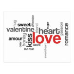 Nuage d'étiquette de Valentine avec la carte posta