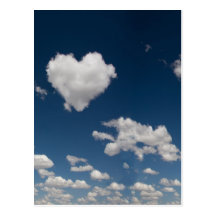 Nuage en forme de coeur cartes postales