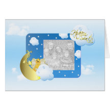 Nuages de cadre de bébé carte de vœux