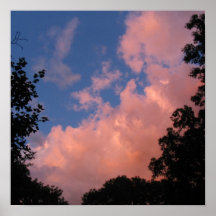 Nuages roses de soirée posters