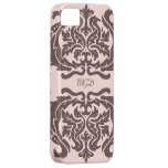 Nuances de monogramme vintage de conception floral coques Case-Mate iPhone 5