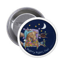 Nuit de chemise de nuit, hibou badge avec épingle