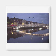 Nuit de pont de l'Irlande Dublin (St.K) Aimants Pour Réfrigérateur