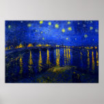 Nuit étoilée au-dessus de la copie du Rhône Affiches