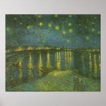 Nuit étoilée au-dessus du Rhône par Van Gogh, art  Affiche