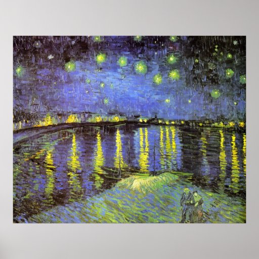 Nuit étoilée au-dessus du Rhône Posters