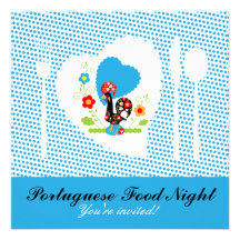 Nuit portugaise de nourriture faire-part personnalisé