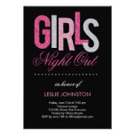 Nuit scintillante de filles/partie de Bachelorette Carton D'invitation