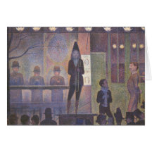 Numéro de cirque de cirque par Seurat, art vintage Carte