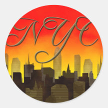 nyc autocollant rond