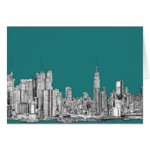 NYC en vert de turquoise Cartes De Vœux