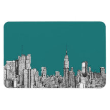 NYC en vert de turquoise Magnets Souples