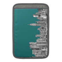 NYC en vert de turquoise Poche Macbook