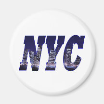 NYC- horizon de Manhattan de Brooklyn la nuit Magnets