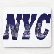 NYC- horizon de Manhattan de Brooklyn la nuit Tapis De Souris