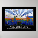 NYC psychédélique : Vue large d'horizon d'ESB Poster