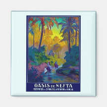 Oasis vintage de la Tunisie Aimants Pour Réfrigérateur