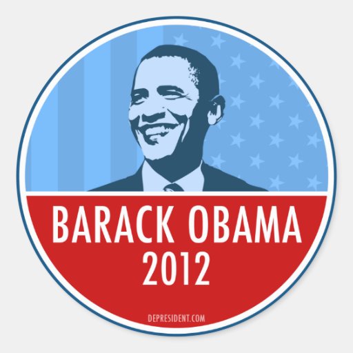 Obama 2012 autocollant rond